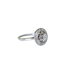 Bague Cible Art Deco Diamants sur Platine et Or blanc - Castafiore
