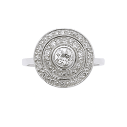 Bague Cible Art déco en platine et diamants - Castafiore
