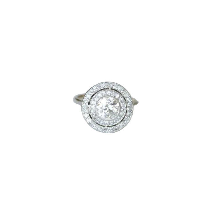 Bague Cible Ronde Art Deco Diamants 1,97 Cts - Castafiore