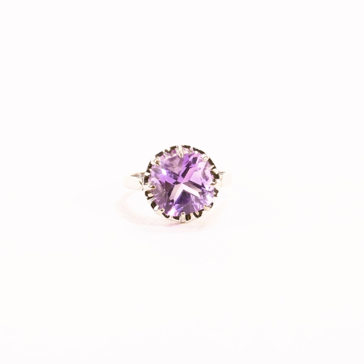 Bague cocktail améthyste en or blanc - Castafiore