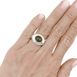 Bague Cocktail BOUCHERON "Jaïpur" en or blanc et tourmaline verte - Castafiore