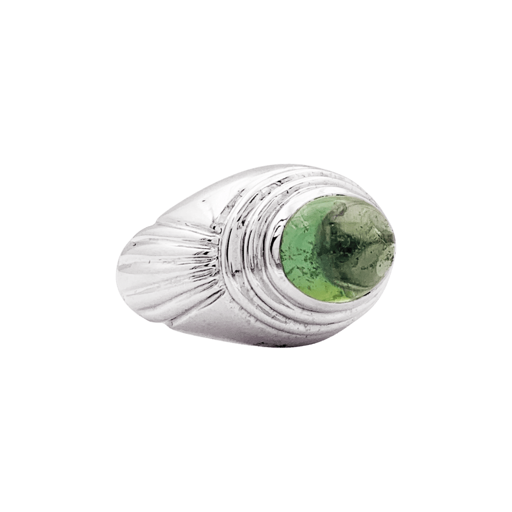 Bague Cocktail BOUCHERON "Jaïpur" en or blanc et tourmaline verte - Castafiore