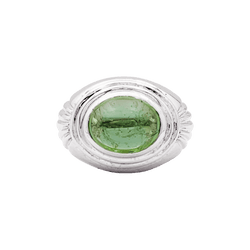 Bague Cocktail BOUCHERON "Jaïpur" en or blanc et tourmaline verte - Castafiore