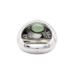 Bague Cocktail BOUCHERON "Jaïpur" en or blanc et tourmaline verte - Castafiore