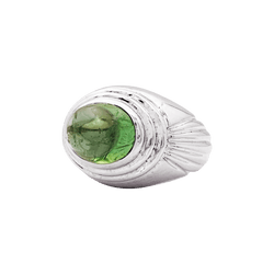 Bague Cocktail BOUCHERON "Jaïpur" en or blanc et tourmaline verte - Castafiore