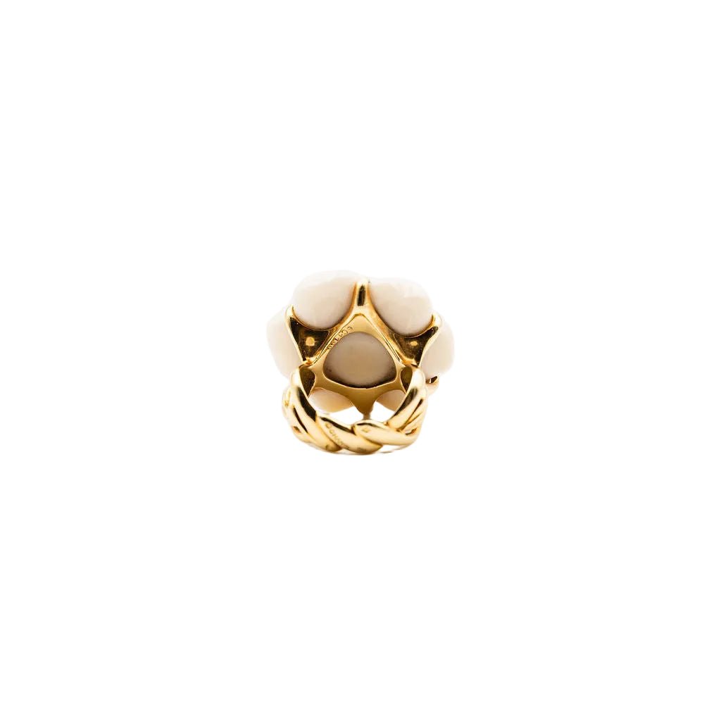 Bague Cocktail CHANEL "Camélia" en or jaune et agate - Castafiore