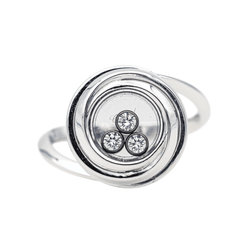 Bague Cocktail CHOPARD "Happy Émotion" en or blanc et diamants - Castafiore