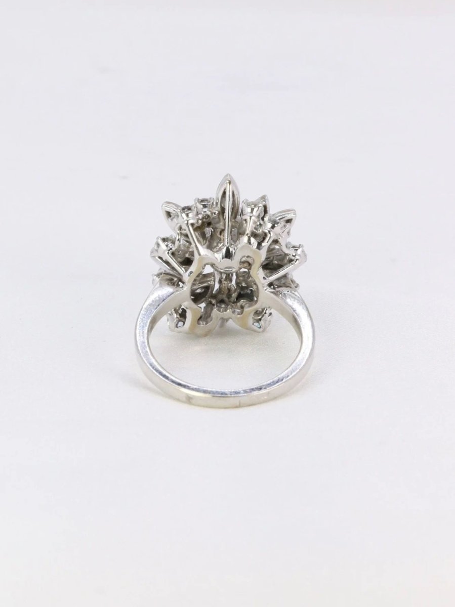 Bague cocktail diamants taille ancienne 3.98 carat - Castafiore