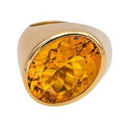 Bague Cocktail DINH VAN "Asymétrique" en or jaune et citrine - Castafiore