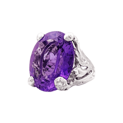 Bague Cocktail DIOR "Miss Dior" en or blanc, améthyste et diamants - Castafiore