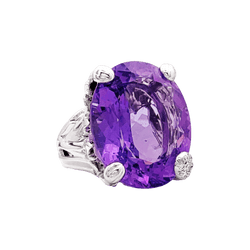 Bague Cocktail DIOR "Miss Dior" en or blanc, améthyste et diamants - Castafiore