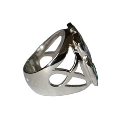 Bague Cocktail en or blanc, aigues-marines, émeraudes, améthyste et diamants - Castafiore