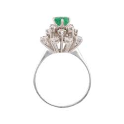 Bague Cocktail en or blanc, émeraude et diamants - Castafiore