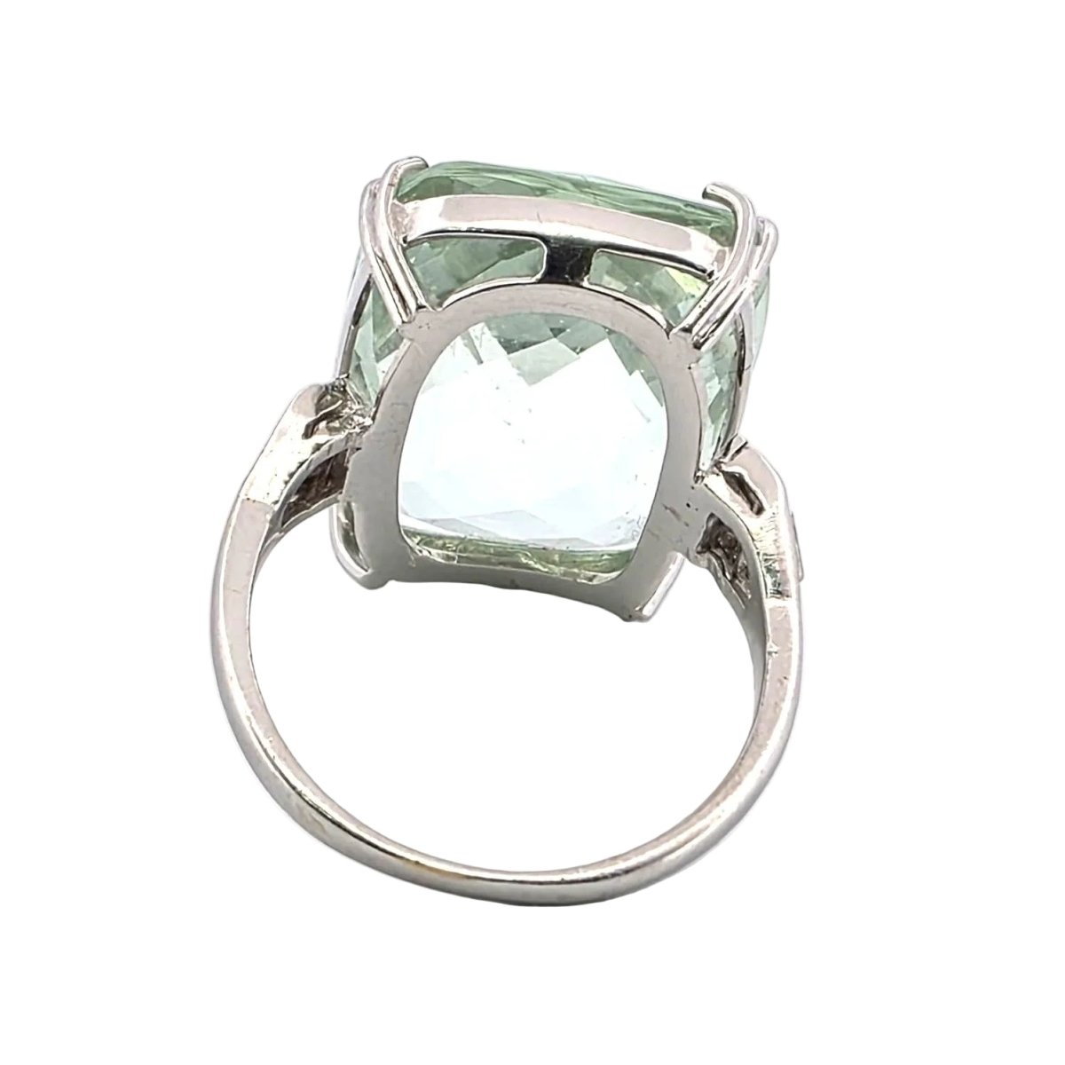 Bague Cocktail en or blanc et aigue - marine - Castafiore
