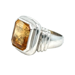 Bague Cocktail en or blanc et citrine - Castafiore