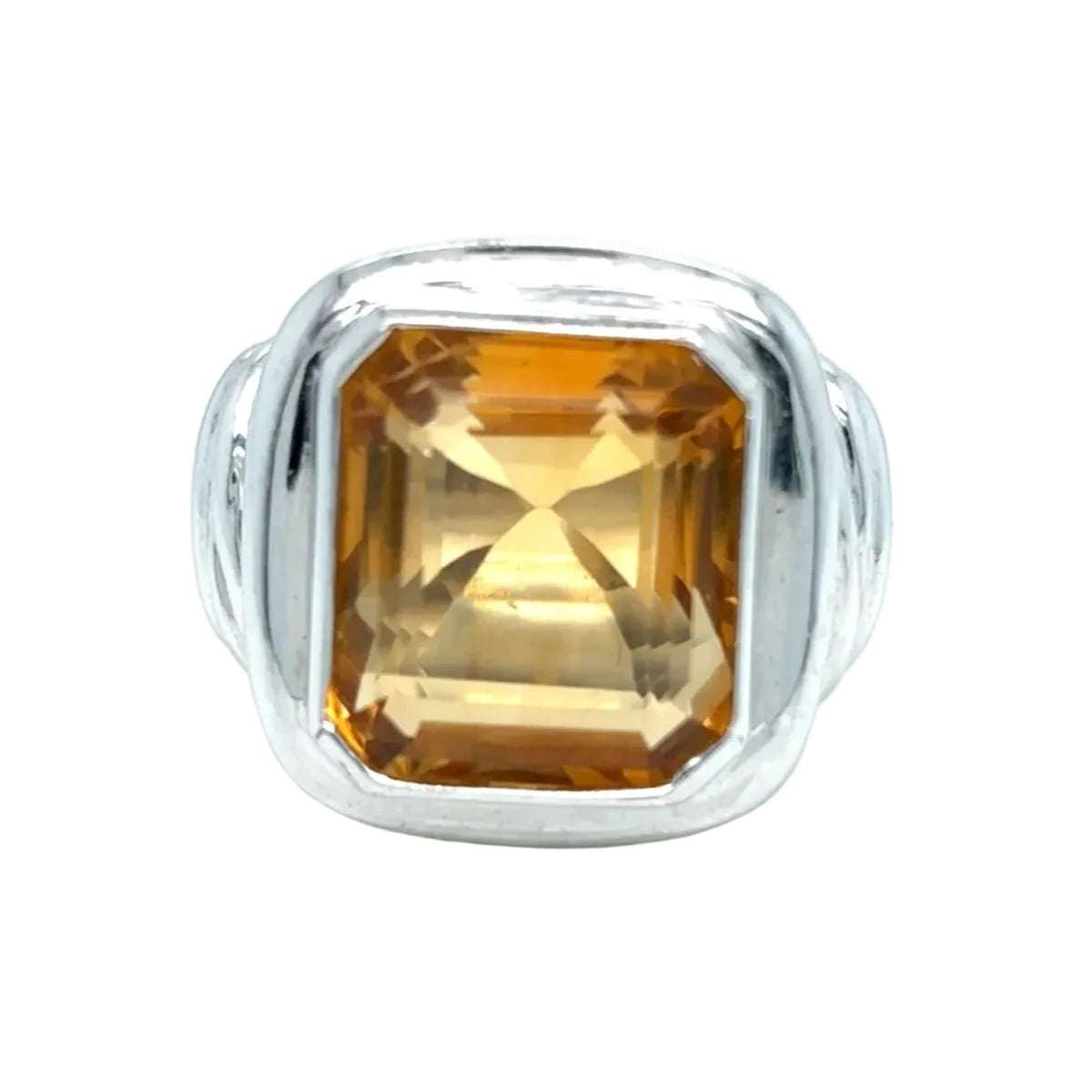 Bague Cocktail en or blanc et citrine - Castafiore