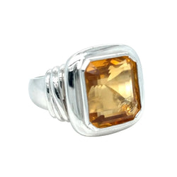 Bague Cocktail en or blanc et citrine - Castafiore