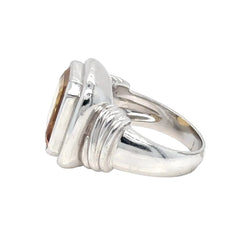 Bague Cocktail en or blanc et citrine - Castafiore