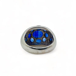 Bague cocktail en or blanc et saphirs - Castafiore
