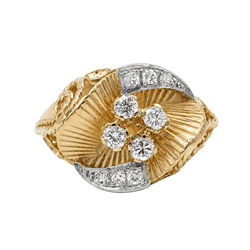 Bague Cocktail en or blanc, or jaune et diamants - Castafiore