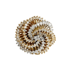 Bague Cocktail en or blanc, or jaune et diamants - Castafiore