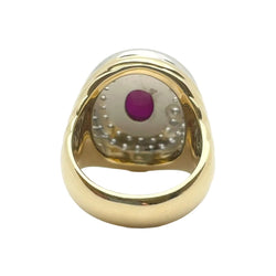 Bague Cocktail en or blanc, or jaune, rubis et diamants - Castafiore