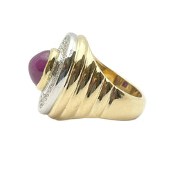 Bague Cocktail en or blanc, or jaune, rubis et diamants - Castafiore