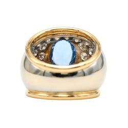 Bague Cocktail en or blanc, or jaune, topaze et diamants - Castafiore