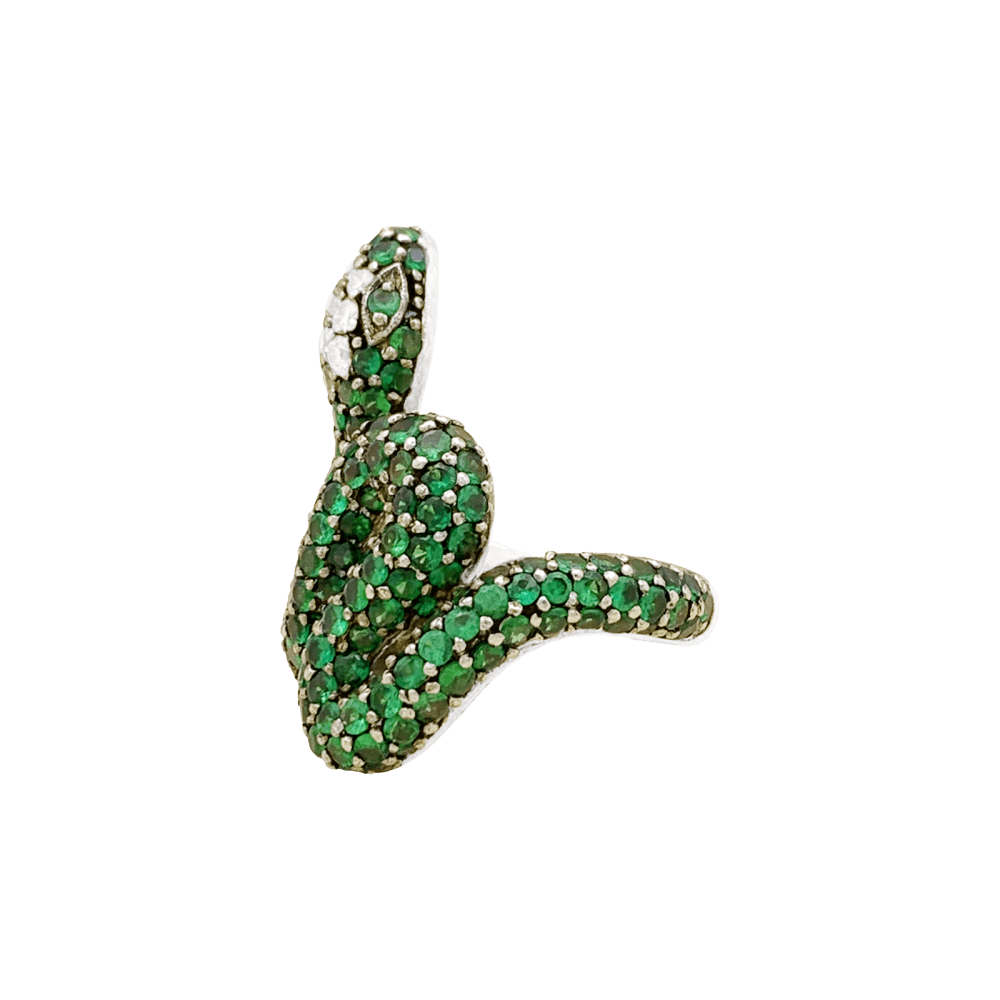 Bague Cocktail en or blanc, or noir, grenats et diamants - Castafiore