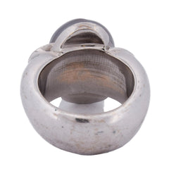 Bague Cocktail en or blanc, perle et diamants - Castafiore