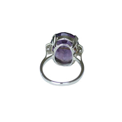 Bague Cocktail en or blanc, platine, améthyste, et diamants - Castafiore