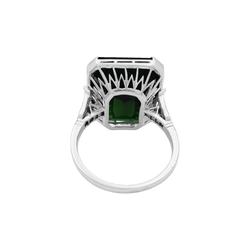 Bague Cocktail en or blanc, platine, tourmaline et diamants - Castafiore