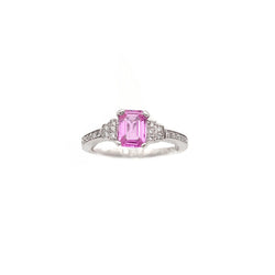Bague Cocktail en or blanc, saphir et diamants - Castafiore