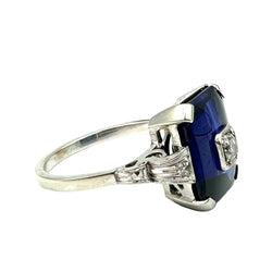 Bague Cocktail en or blanc, saphir et diamants - Castafiore