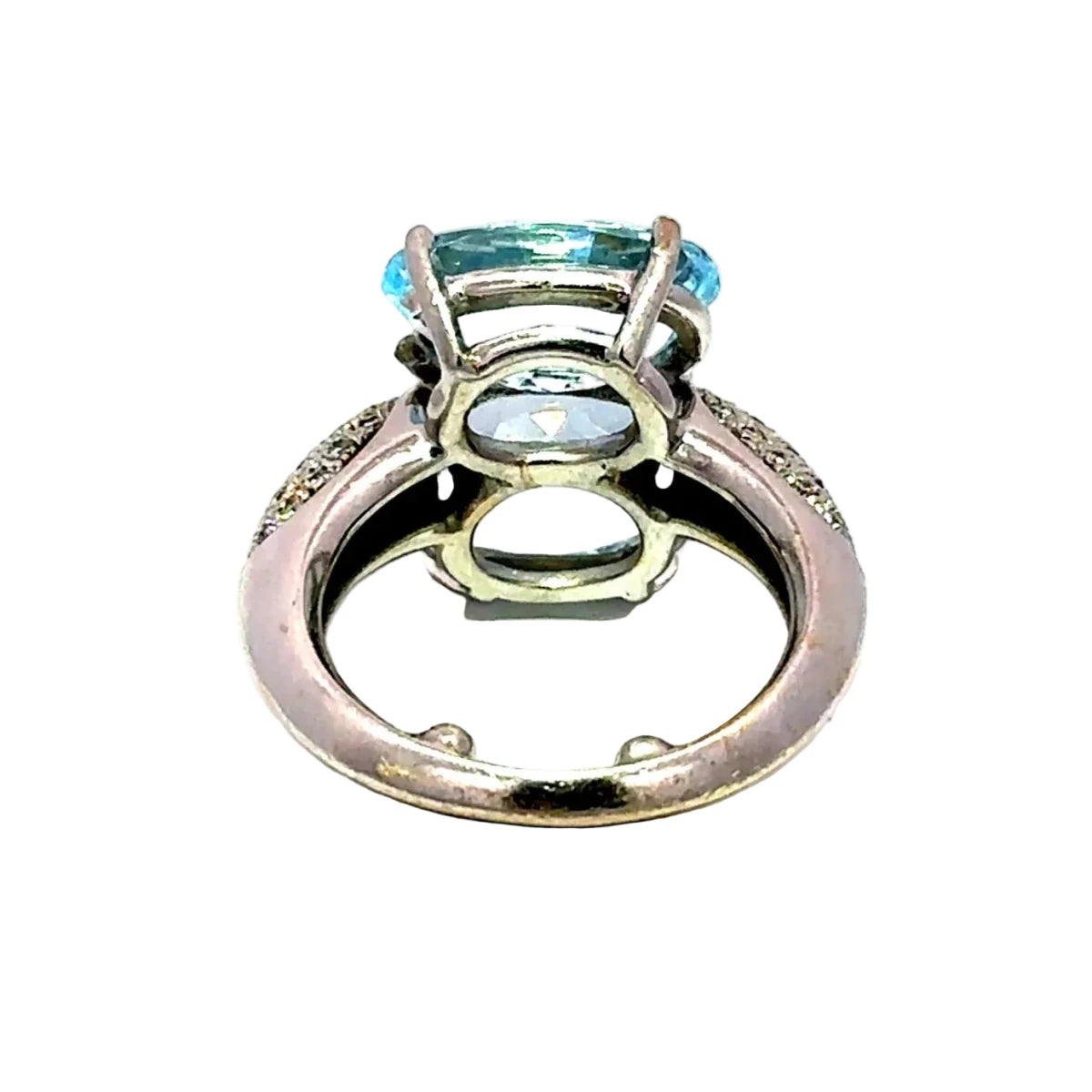 Bague Cocktail en or blanc, topazes et diamants - Castafiore