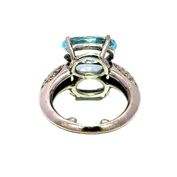 Bague Cocktail en or blanc, topazes et diamants - Castafiore