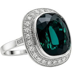 Bague Cocktail en or blanc, tourmaline et diamants - Castafiore