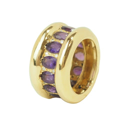 Bague Cocktail en or jaune, améthystes et diamants - Castafiore