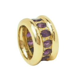 Bague Cocktail en or jaune, améthystes et diamants - Castafiore