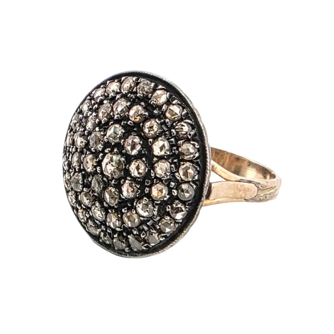 Bague Cocktail en or jaune, argent et diamants - Castafiore