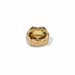 Bague Cocktail en or jaune, citrine et turquoises - Castafiore