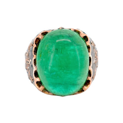 Bague Cocktail en or jaune, émail, émeraude et diamants - Castafiore
