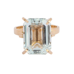 Bague Cocktail en or jaune et aigue - marine - Castafiore