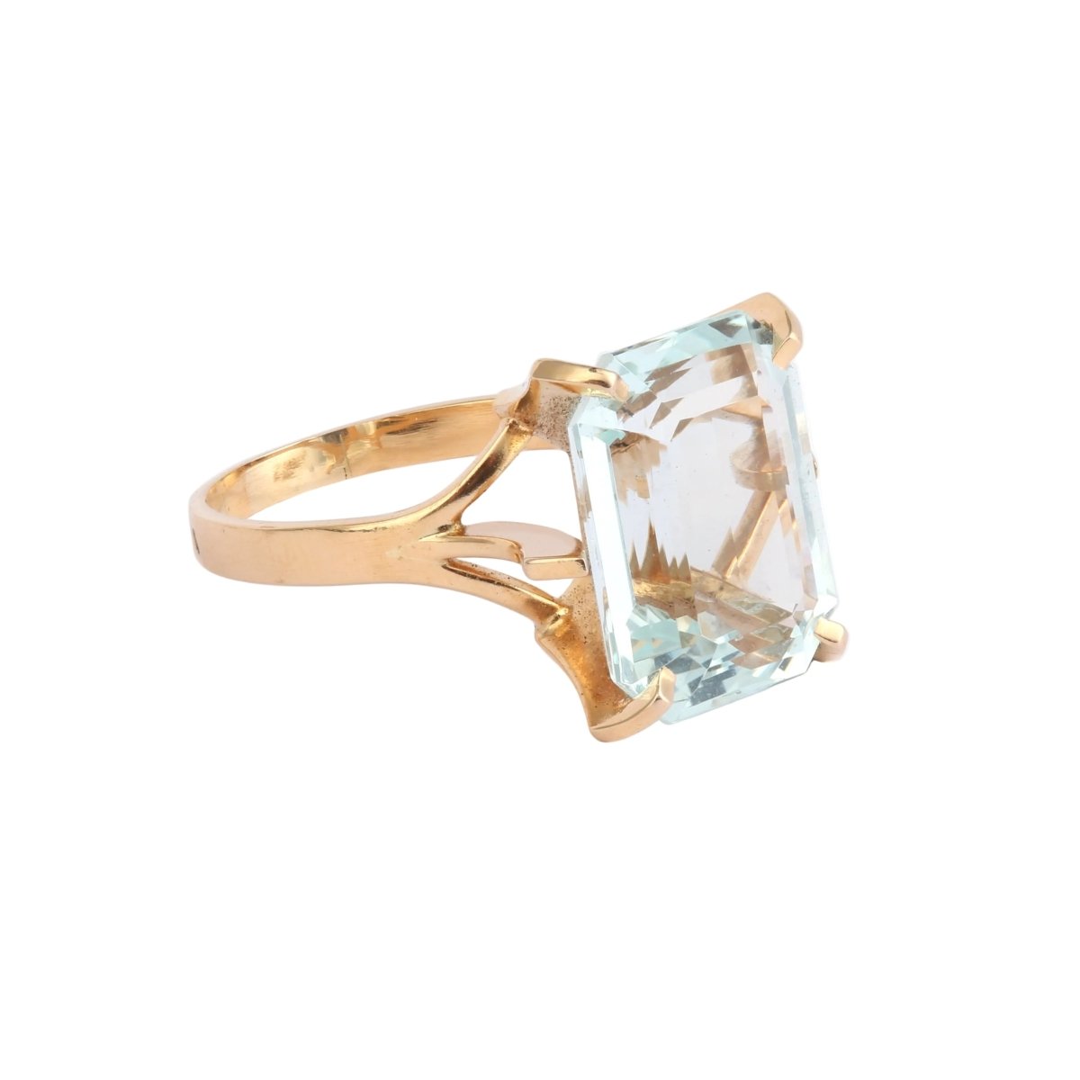 Bague Cocktail en or jaune et aigue - marine - Castafiore