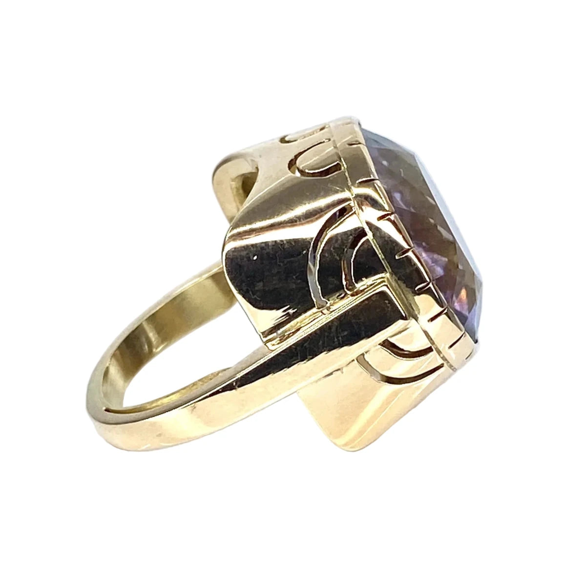 Bague Cocktail en or jaune et améthyste - Castafiore