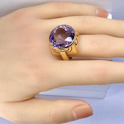 Bague Cocktail en or jaune et améthyste - Castafiore