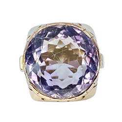Bague Cocktail en or jaune et améthyste - Castafiore