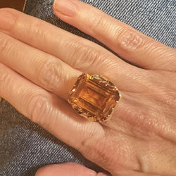 Bague Cocktail en or jaune et citrine - Castafiore
