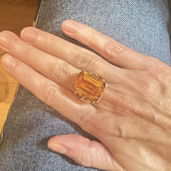 Bague Cocktail en or jaune et citrine - Castafiore