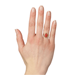 Bague Cocktail en or jaune et corail - Castafiore